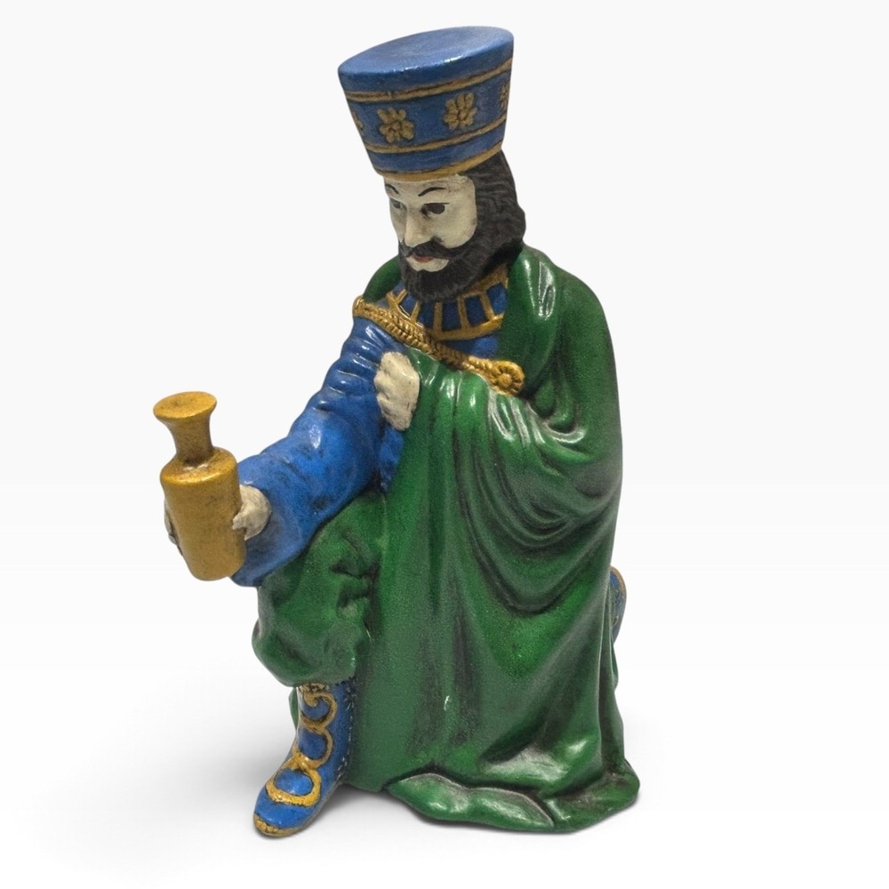 Vintage 1970s Holland Mold Hand Painted Wiseman Nativity Figurine 6.5 Inch